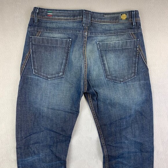 Diesel Mens Pants 30 Blue Jeans Deetak Slim Straight Dark Wash Rigid Italy 30x32 - Picture 12 of 15